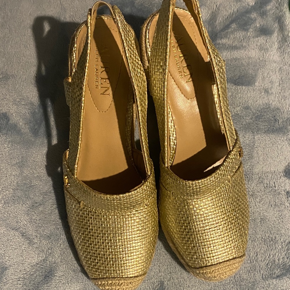 Lauren Ralph Lauren Metallic Gold Espadrilles